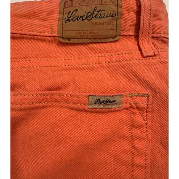 Levi Strauss Signature Stretch Denim Capri Orange Size 14 Misses - Picture 4 of 4